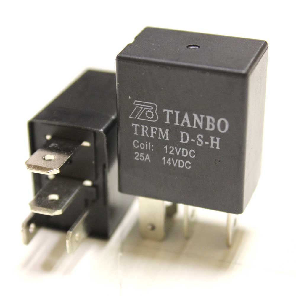 Реле 12V 25A TRFM (DC12V-25A-1A) 23*15*26мм (Tianbo) 4pin под клеммы 6,3мм